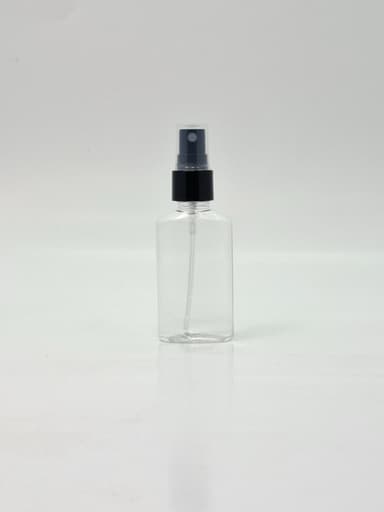 50ml Ovel Bottle Clear - Black Spray