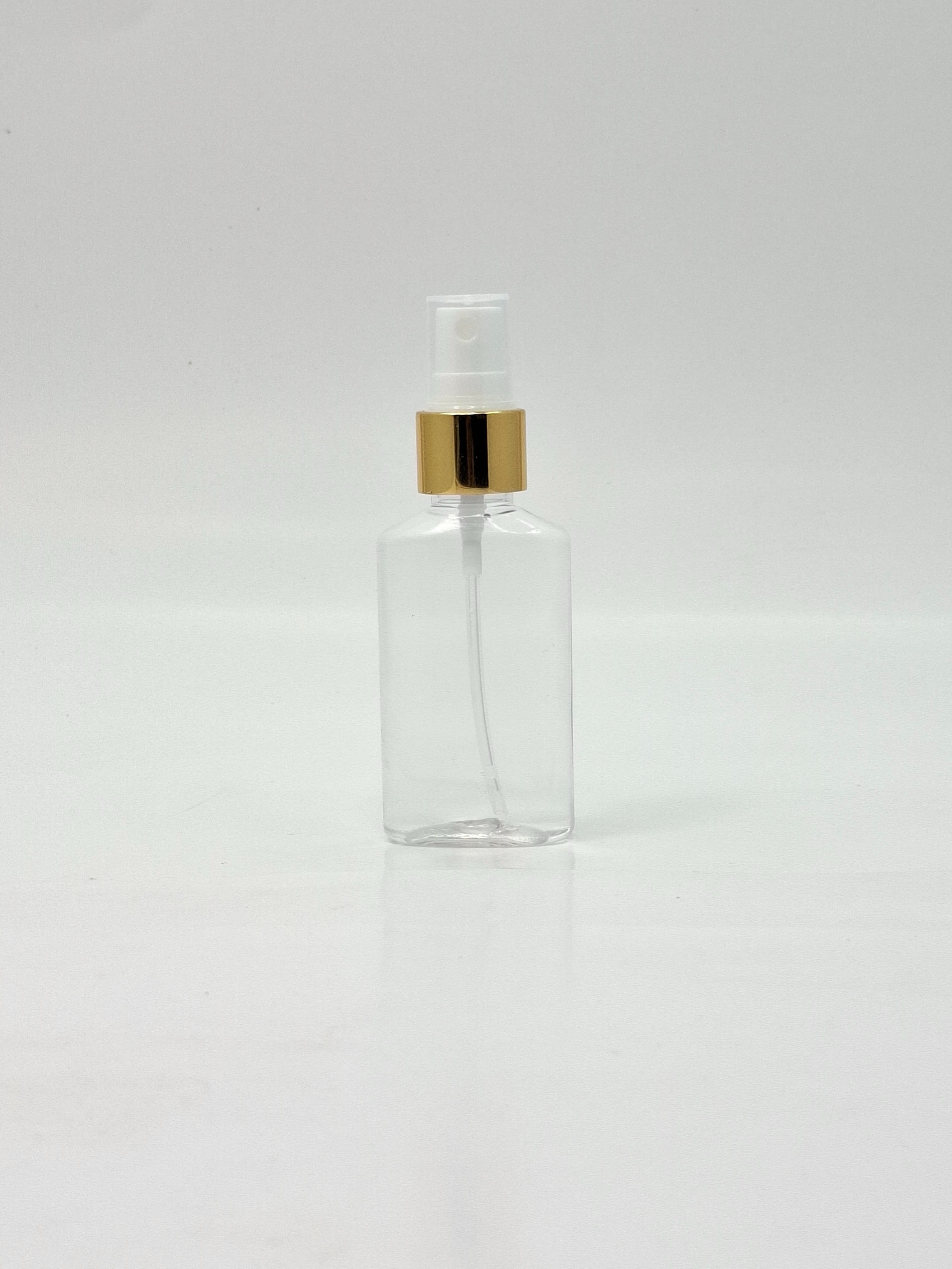 Main image of 50ml Ovel Bottle Clear - Gold Spray