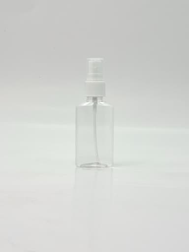 50ml Ovel Bottle Clear - White Spray