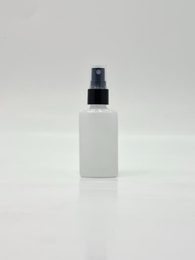 50ml Ovel Bottle White - Black Spray