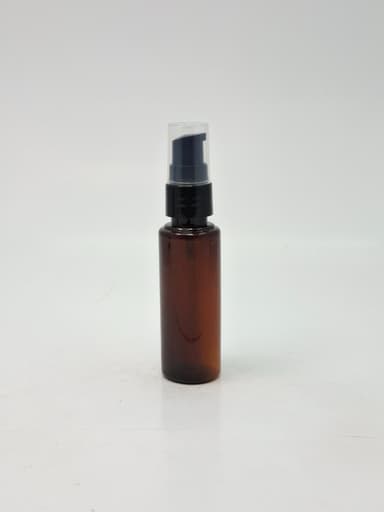50ml Round Bottle Amber- Black Pump