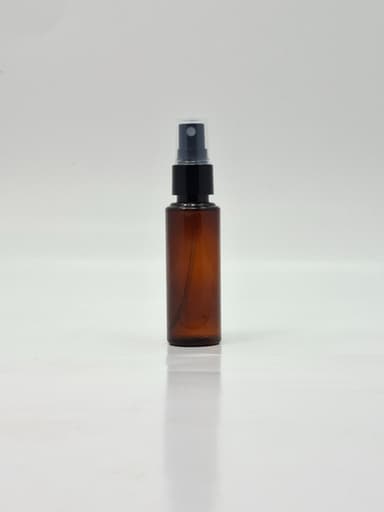50ml Round Bottle Amber - Black Spray