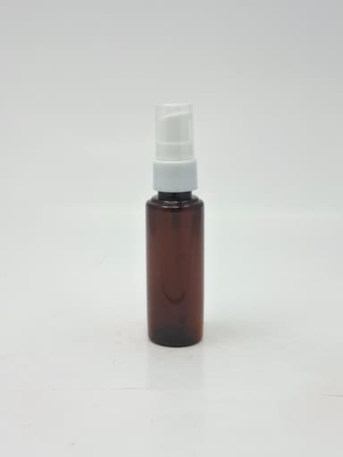 50ml Round Bottle Amber - White Pump