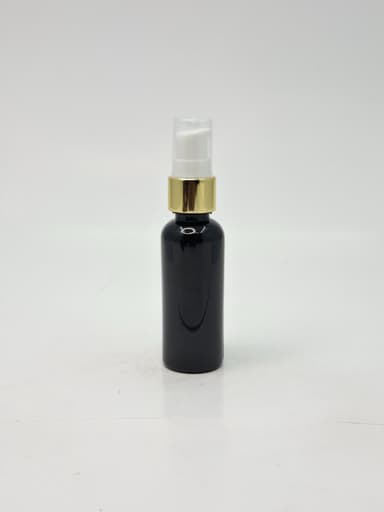 50ml Round Bottle Black -Gold Pump