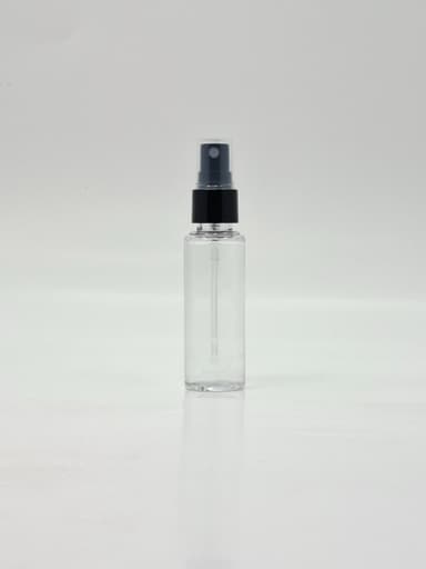 50ml Round Bottle Clear - Black Spray