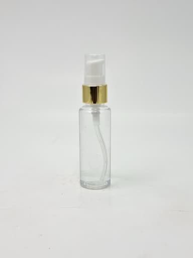 50ml Round Bottle Clear - Gold pump