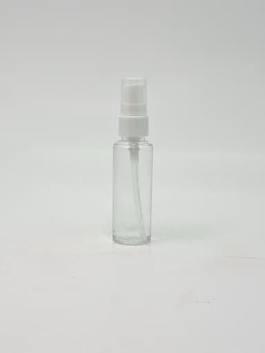 50ml Round Bottle Clear - White Pump