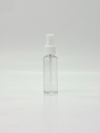 50ml Round Bottle Clear - White Spray