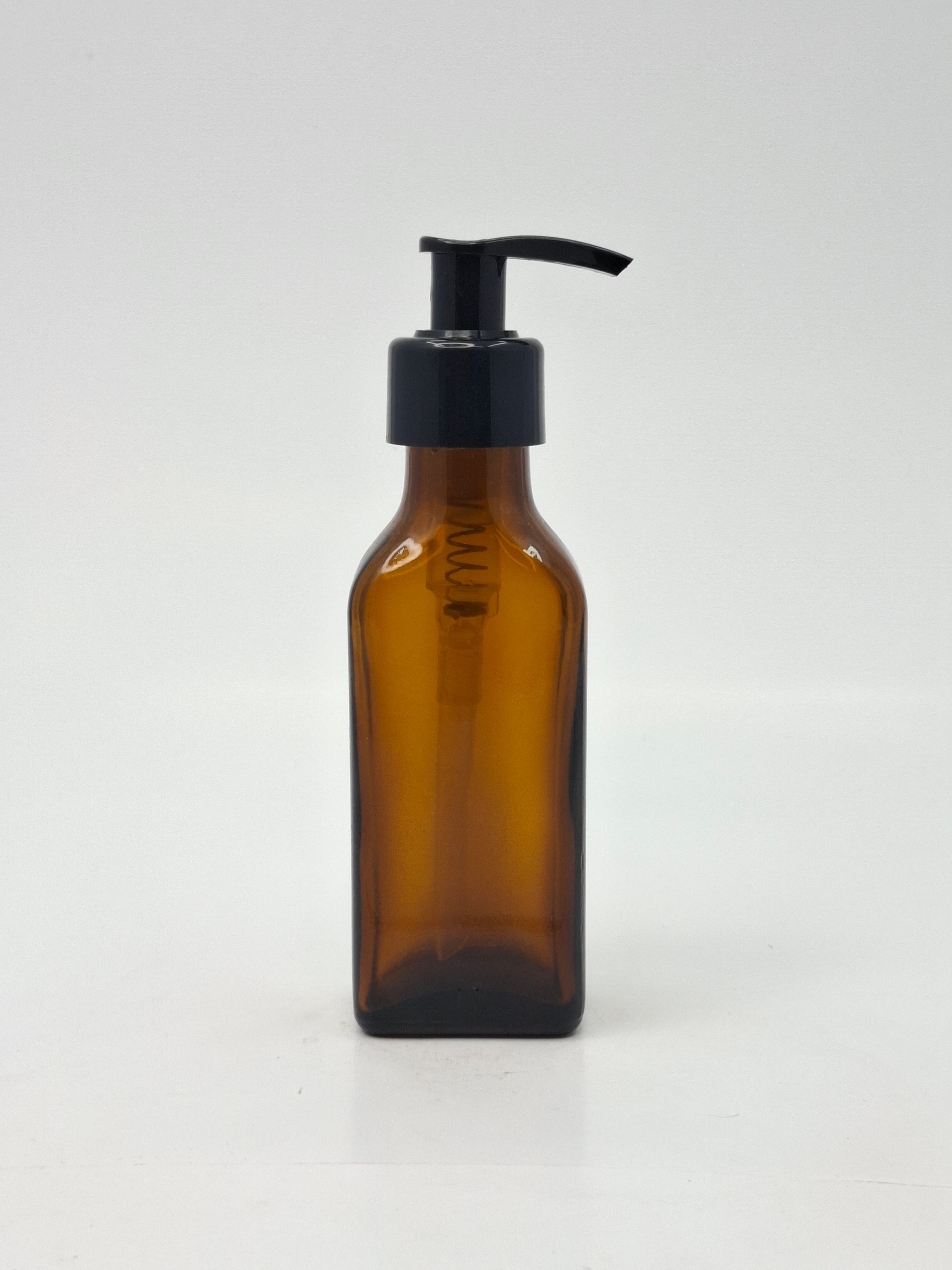 Thumbnail 2 of Amber pump bottle with white pump 