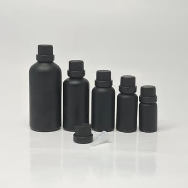 Black Glass Bottle - Black Euro Dropper