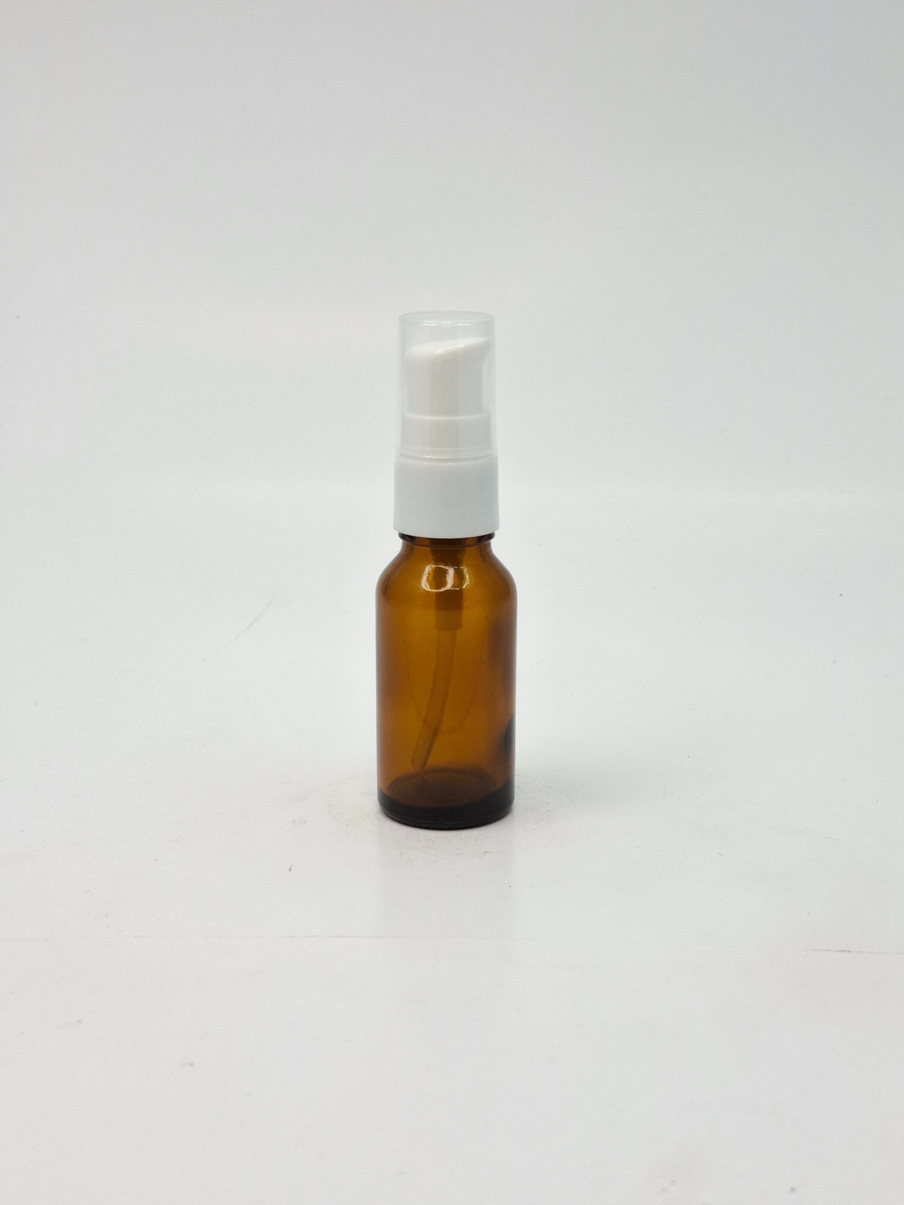 Main image of 20ml Amber Glass Bottle - White Pump 