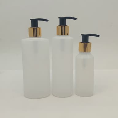 100ml-340ml HDPE Clear Bottle- Gold Black Pump