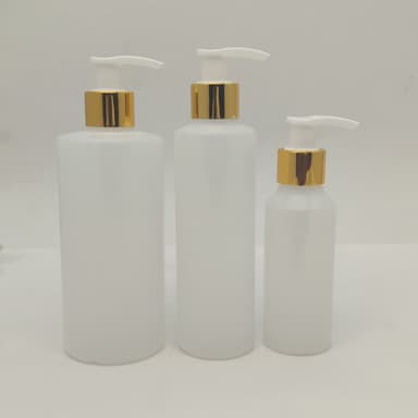 100ml-340ml HDPE Clear Bottle - Gold White Pump