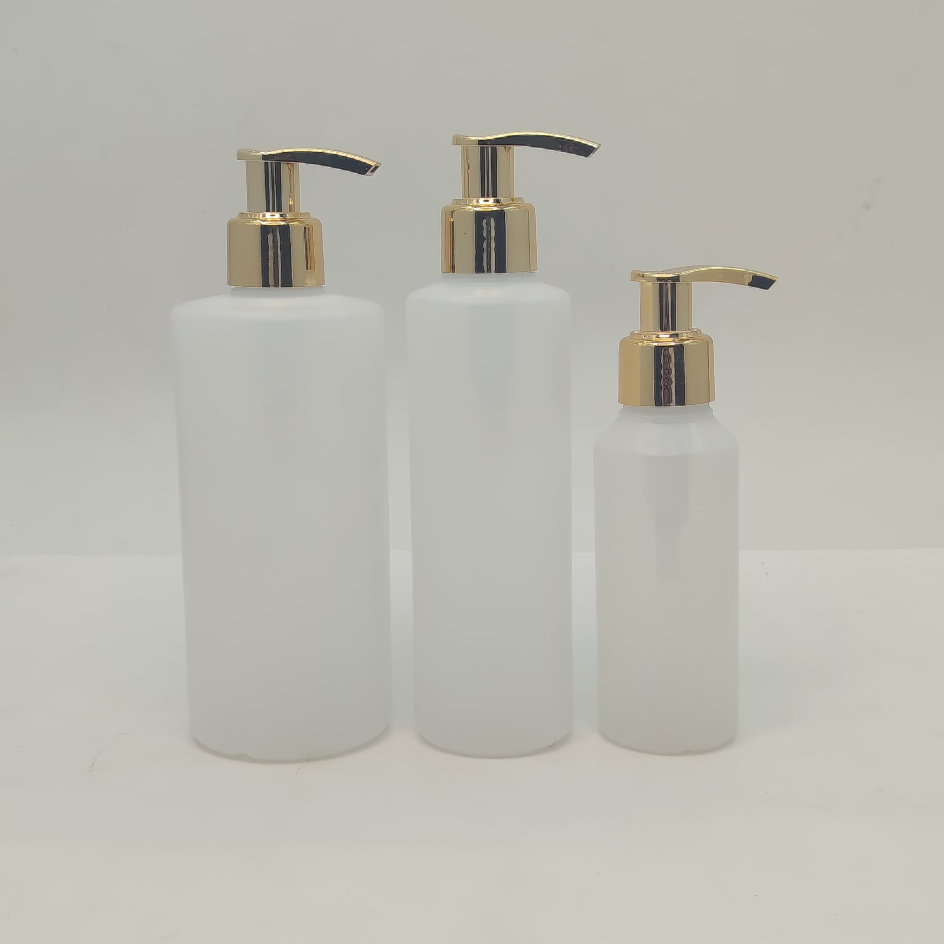 Main image of 100ml-340ml HDPE Clear Bottle - Gold Pump