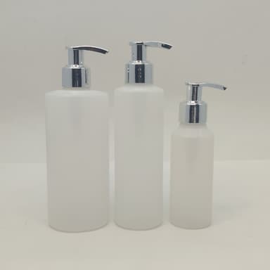 100ml-340ml HDPE Clear Bottle - Silver Pump