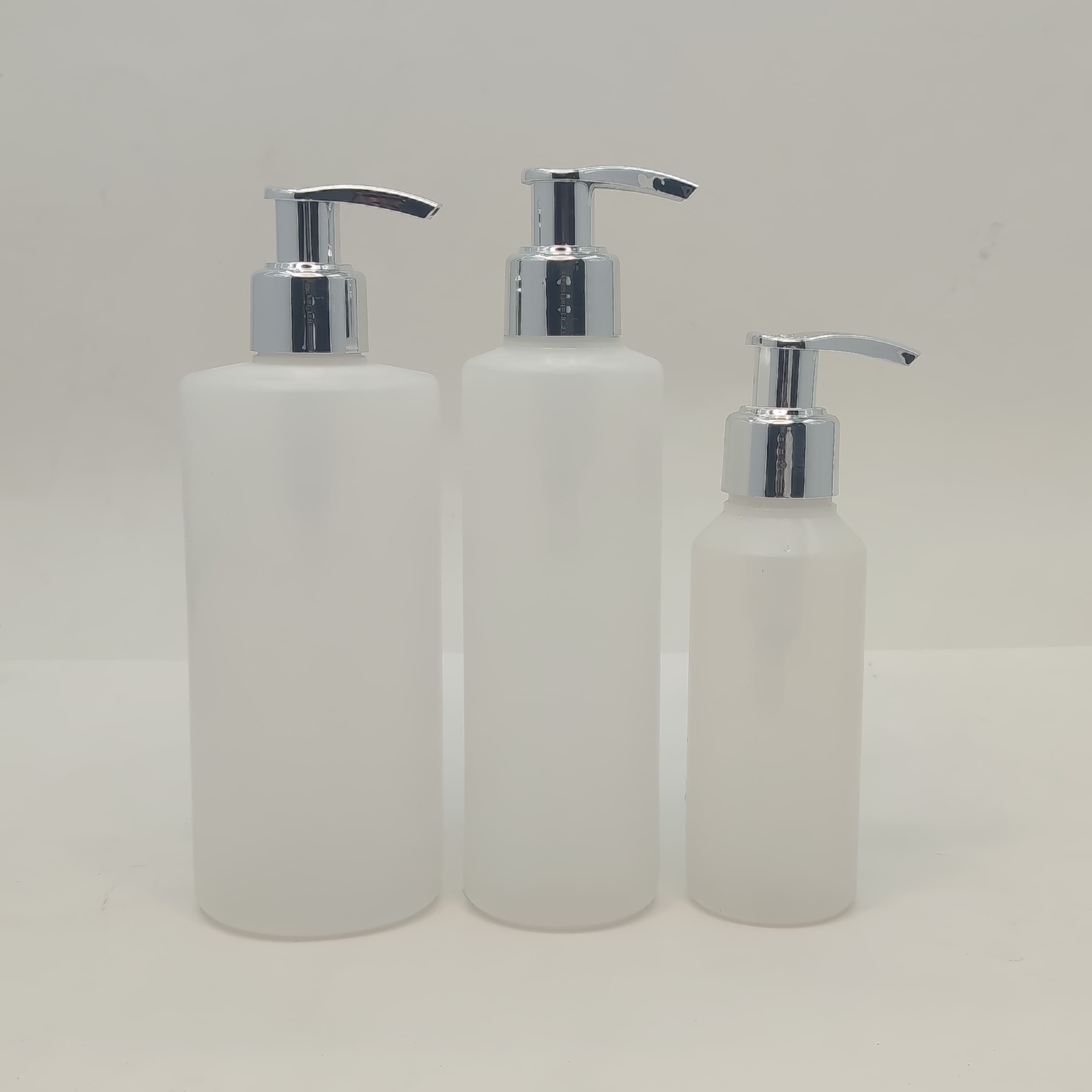 Main image of 100ml-340ml HDPE Clear Bottle - Silver Pump