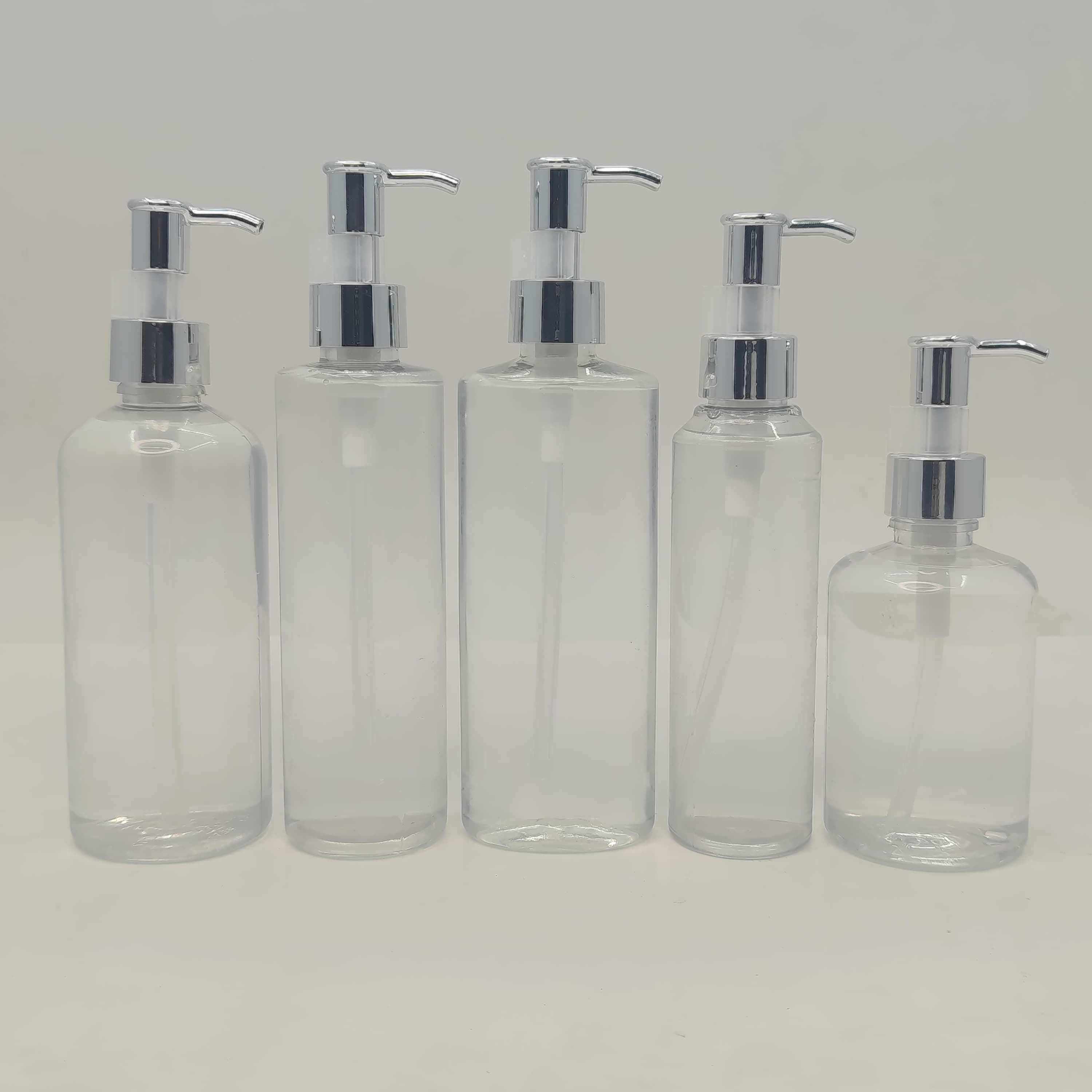 Main image of 150ml-300ml Clear Bottles - Silver Long Neck Pump