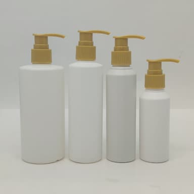 100ml-340ml HDPE White Bottle - Gold Pump