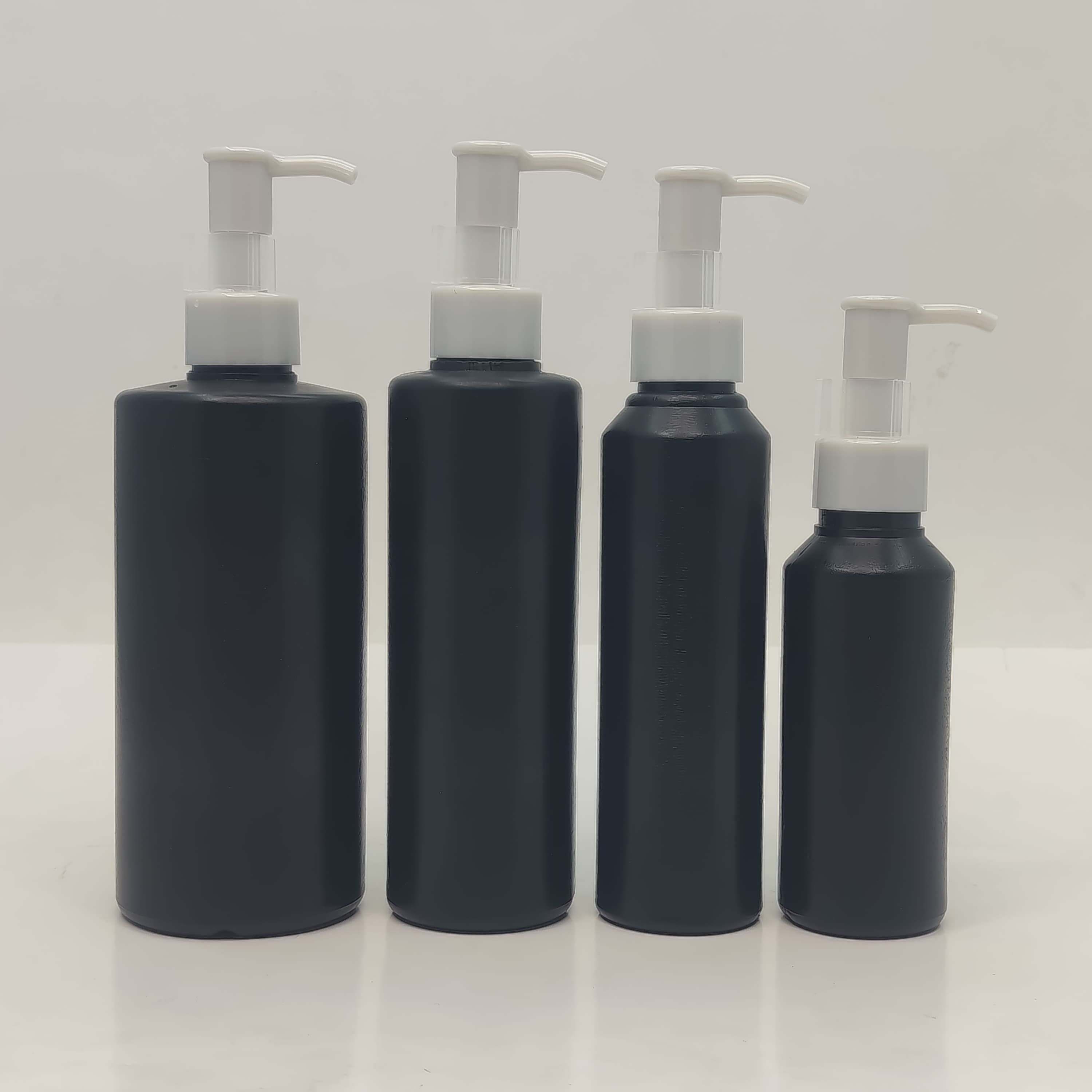 Main image of 100ml-340ml HDPE Black Bottle - Ivory Pump Long Neck