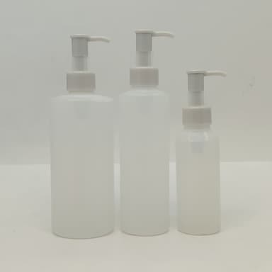 100ml-340ml HDPE Clear Bottle - Ivory Pump-Long Neck