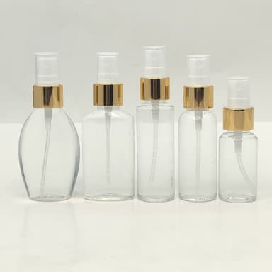 30ml-50ml Clear Bottle - Gold Spray