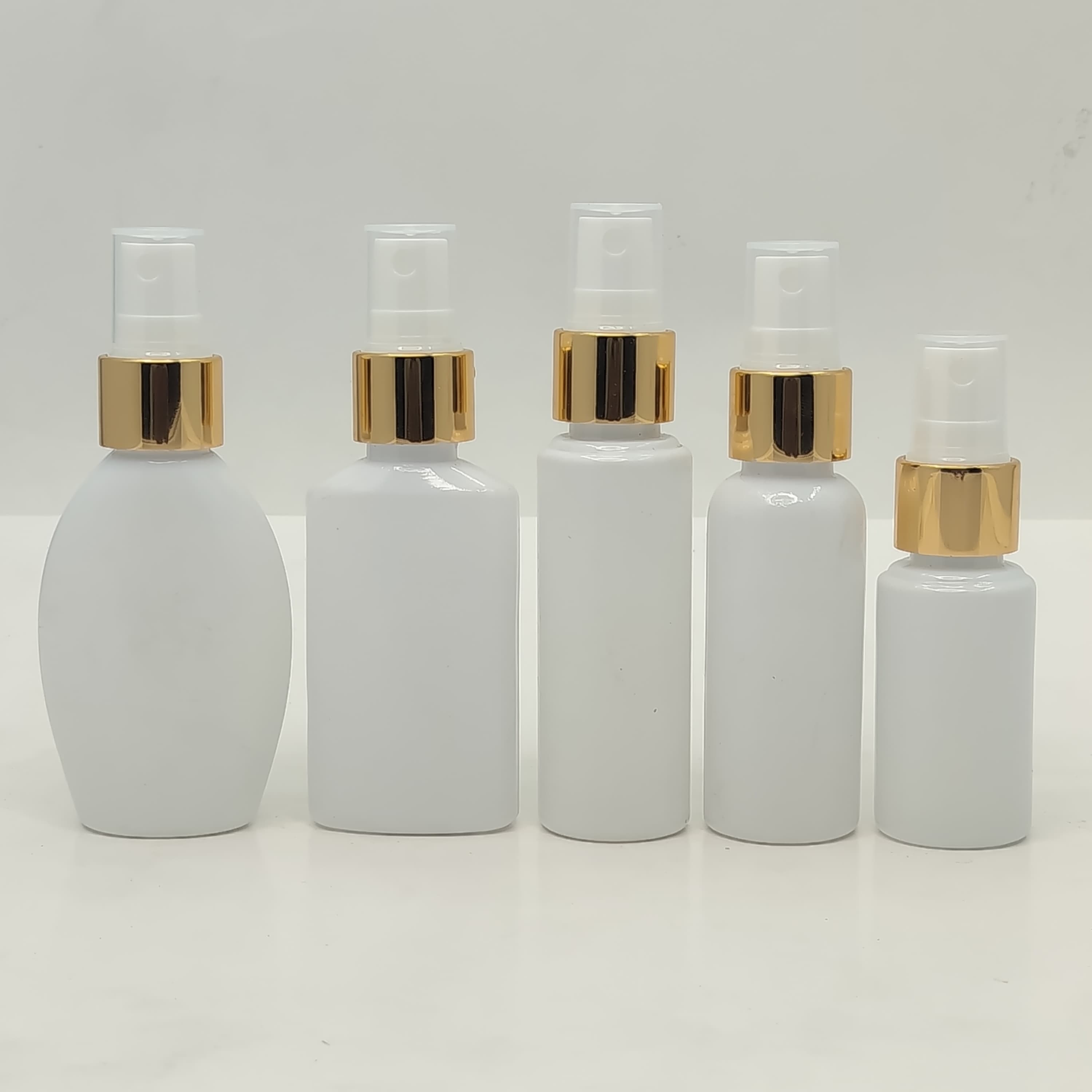 Main image of 30ml-50ml Milk White Bottle - Gold Spray