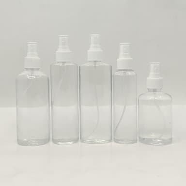 150ml-300ml Clear Bottle - White Spray