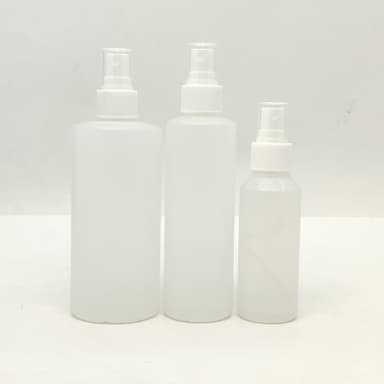 100ml-340ml HDPE Clear Bottle-White Spray