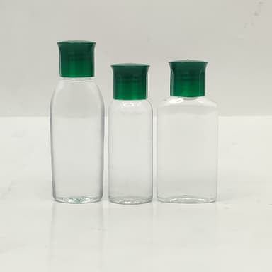 40ml-50ml Clear Bottle - Oil Lid Green