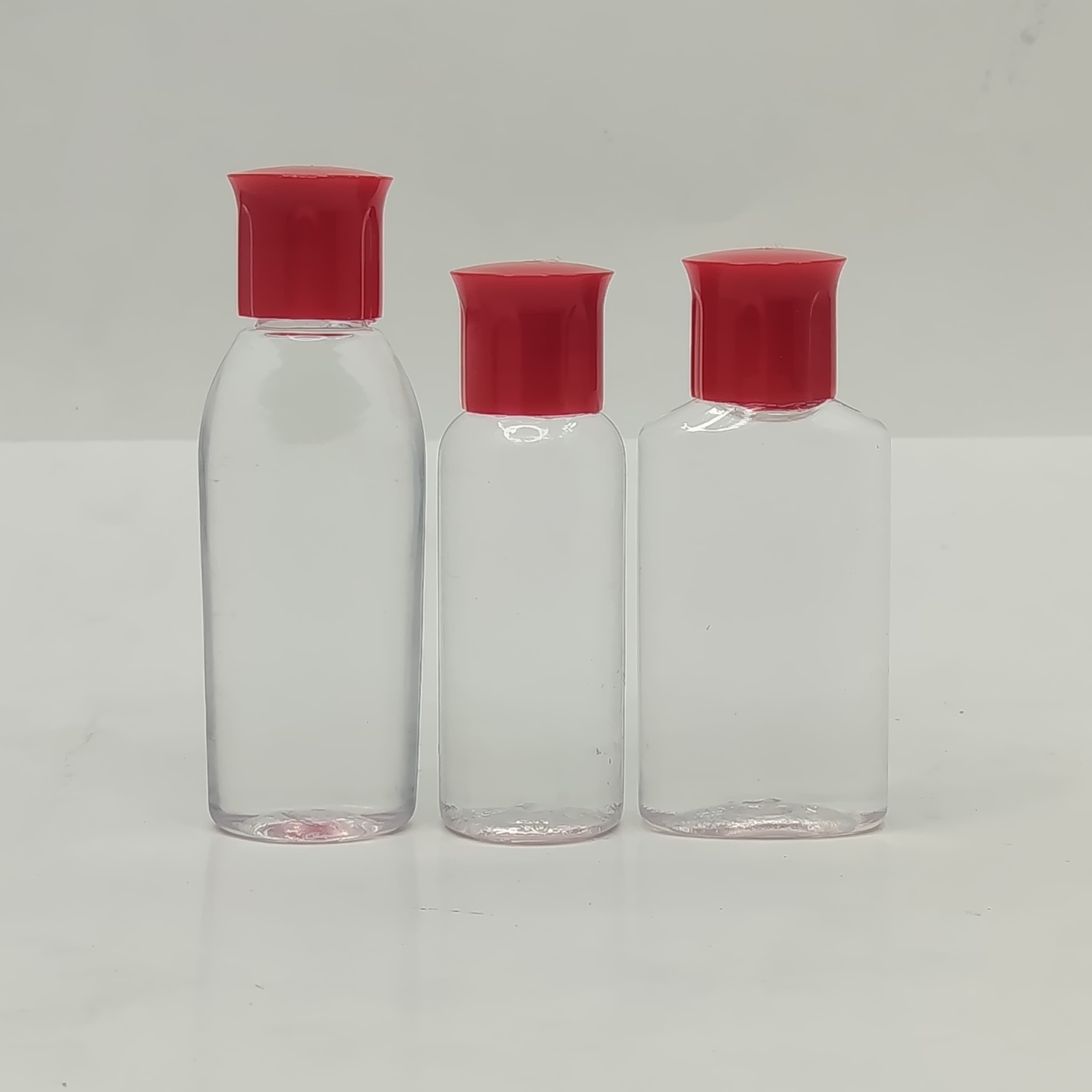 Main image of 40ml-50ml Clear Bottle - Oil Lid Red