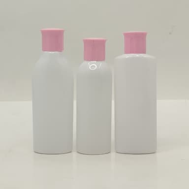 100ml Milk White Bottle - Oil Lid Pink