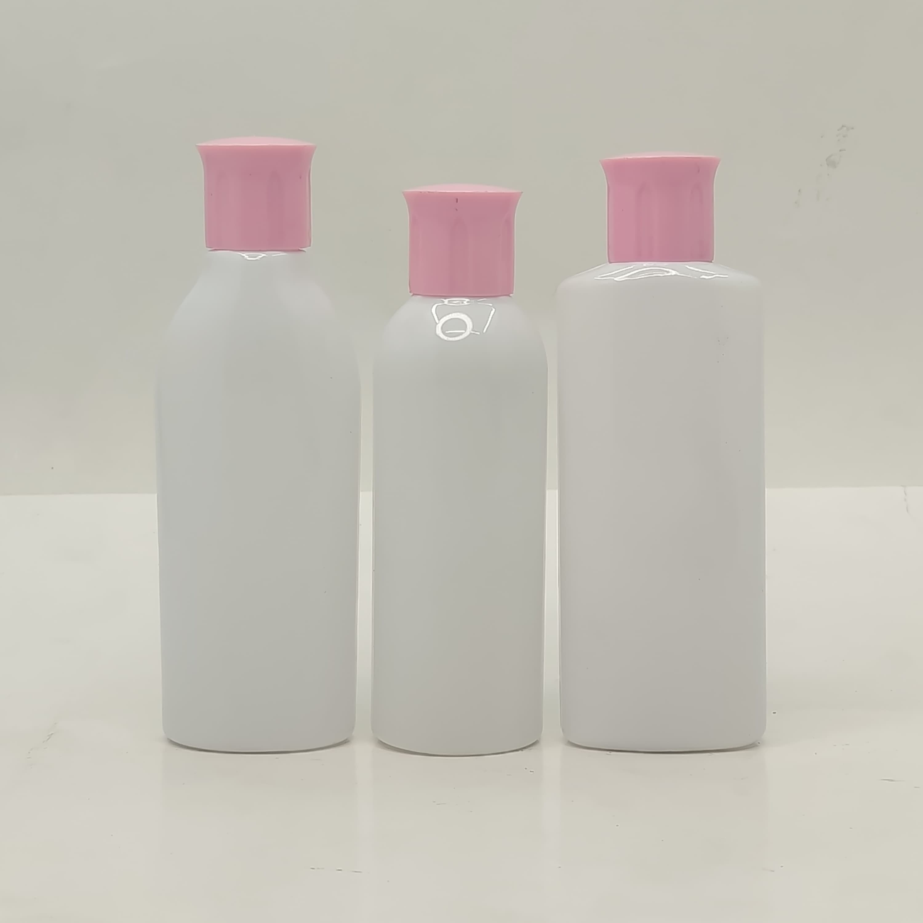 Main image of 100ml Milk White Bottle - Oil Lid Pink