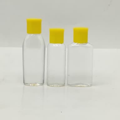 40ml-50ml Clear Bottle - Oil Lid Yellow