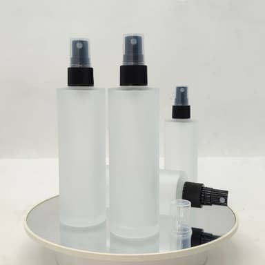 100 ml Frosted Glass Bottle - Black Sprayer 
