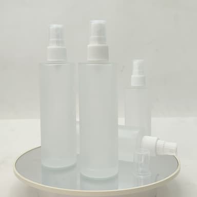 100ml Frosted Glass Bottle - White Sprayer