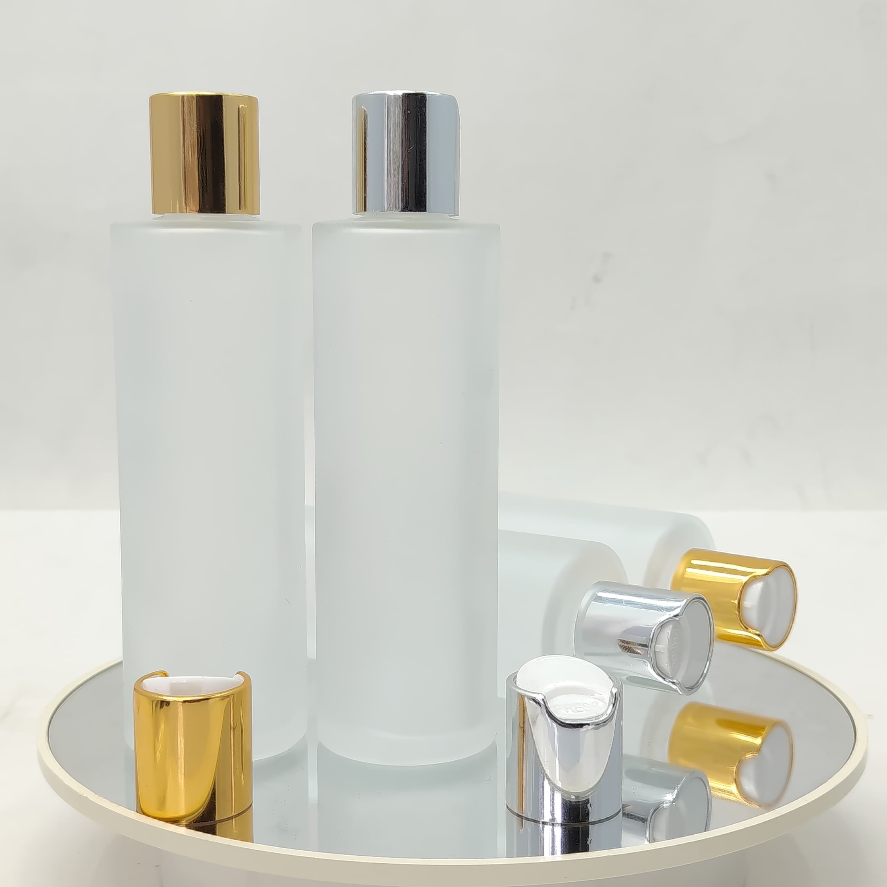 Main image of 100 ml Frosted Glass Bottle - Press Cap