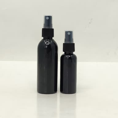 50ml-100ml Round Bottle Black - Black Spray