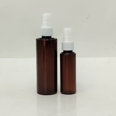 50ml-100ml Round Bottle Amber - White Spray