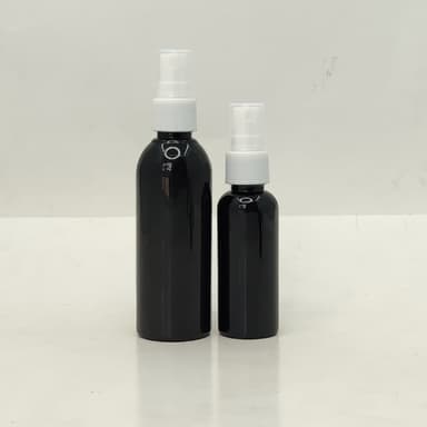 50ml-100ml Round Bottle Black - White Spray