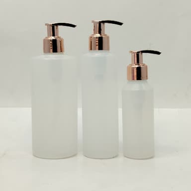 100ml-340ml HDPE Clear Bottle - Rose Gold Pump