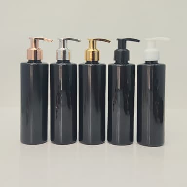 200ml Round Black Bottle - Short Neck Pumps  