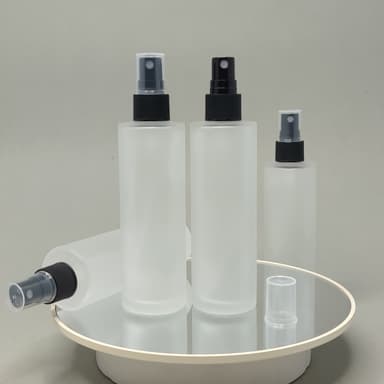 100 ml Frosted Glass Bottle - Black Sprayer 