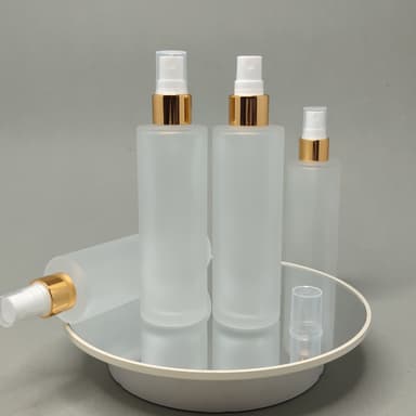 100ml Frosted Glass Bottle - Gold Sprayer 