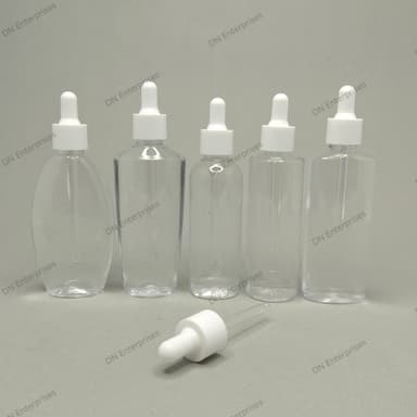 100ml Clear Bottle - White / White