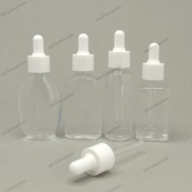 50ml Clear Bottles - White / White