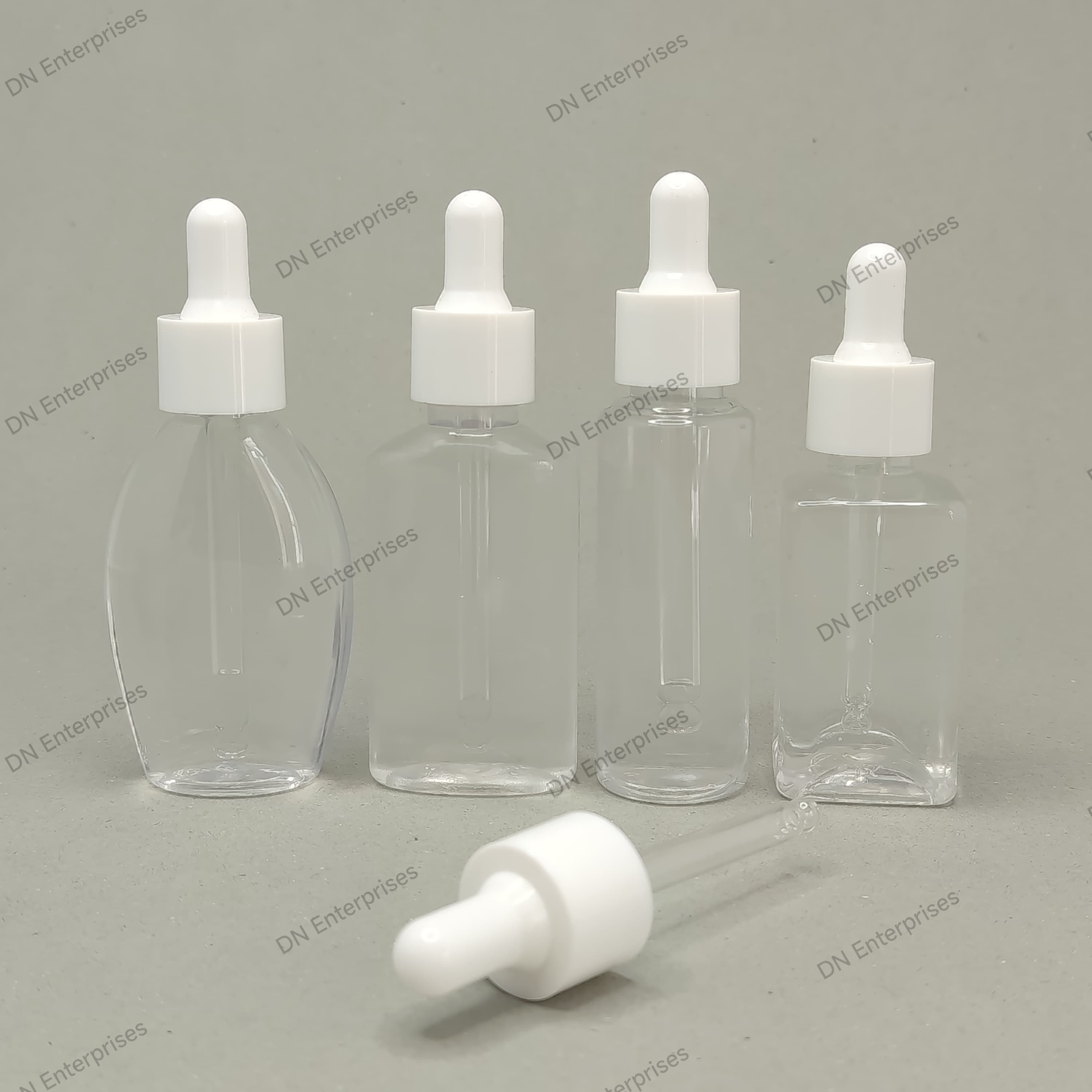 Main image of 50ml Clear Bottles - White / White