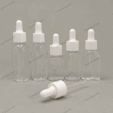 30ml - 40ml Clear Bottle - White / White