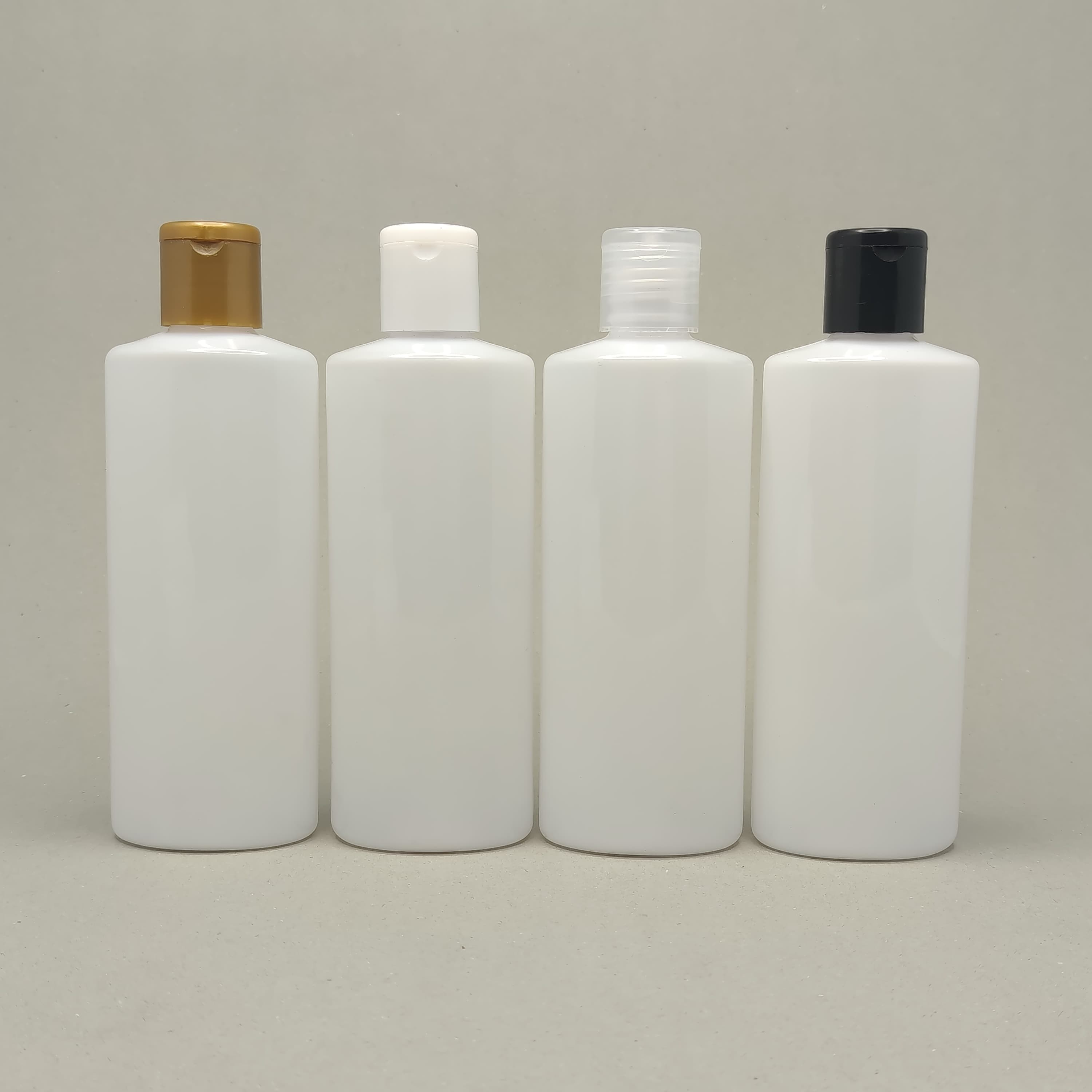 Main image of 200ml Oval Milk White Bottle - Flip Top Lids