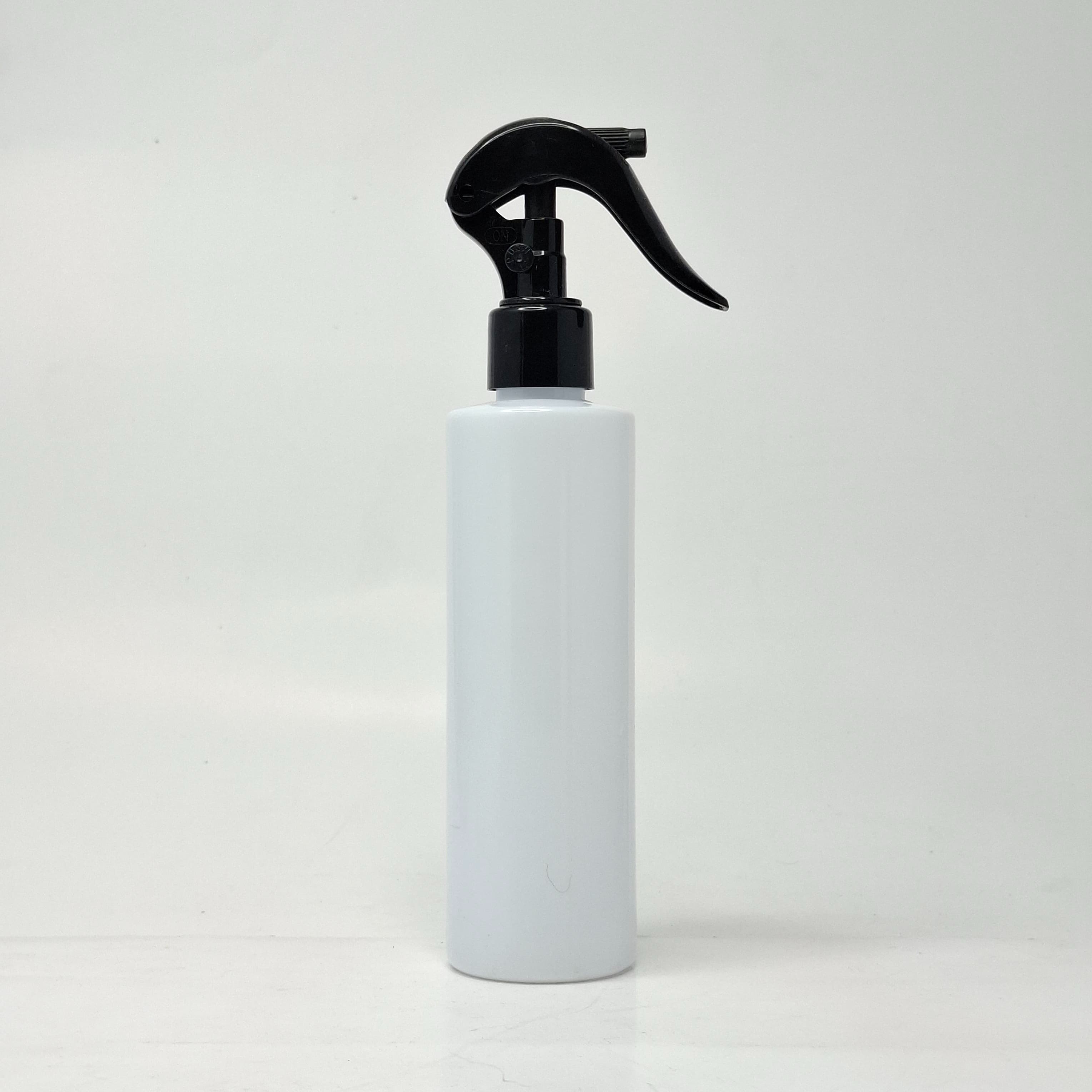 Main image of 200ml Round Bottle White - 24mm Mini Trigger Black Spray