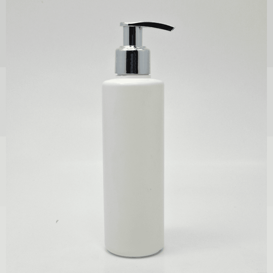 Main image of 200ml White HDPE Bottle - Silver Pump